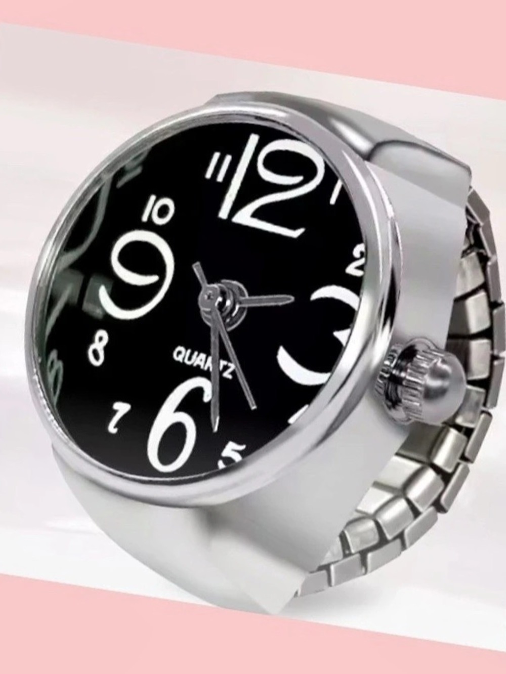 Gorgeous Cool Fashionable Unisex Elastic Design Quartz Finger Watch Ring